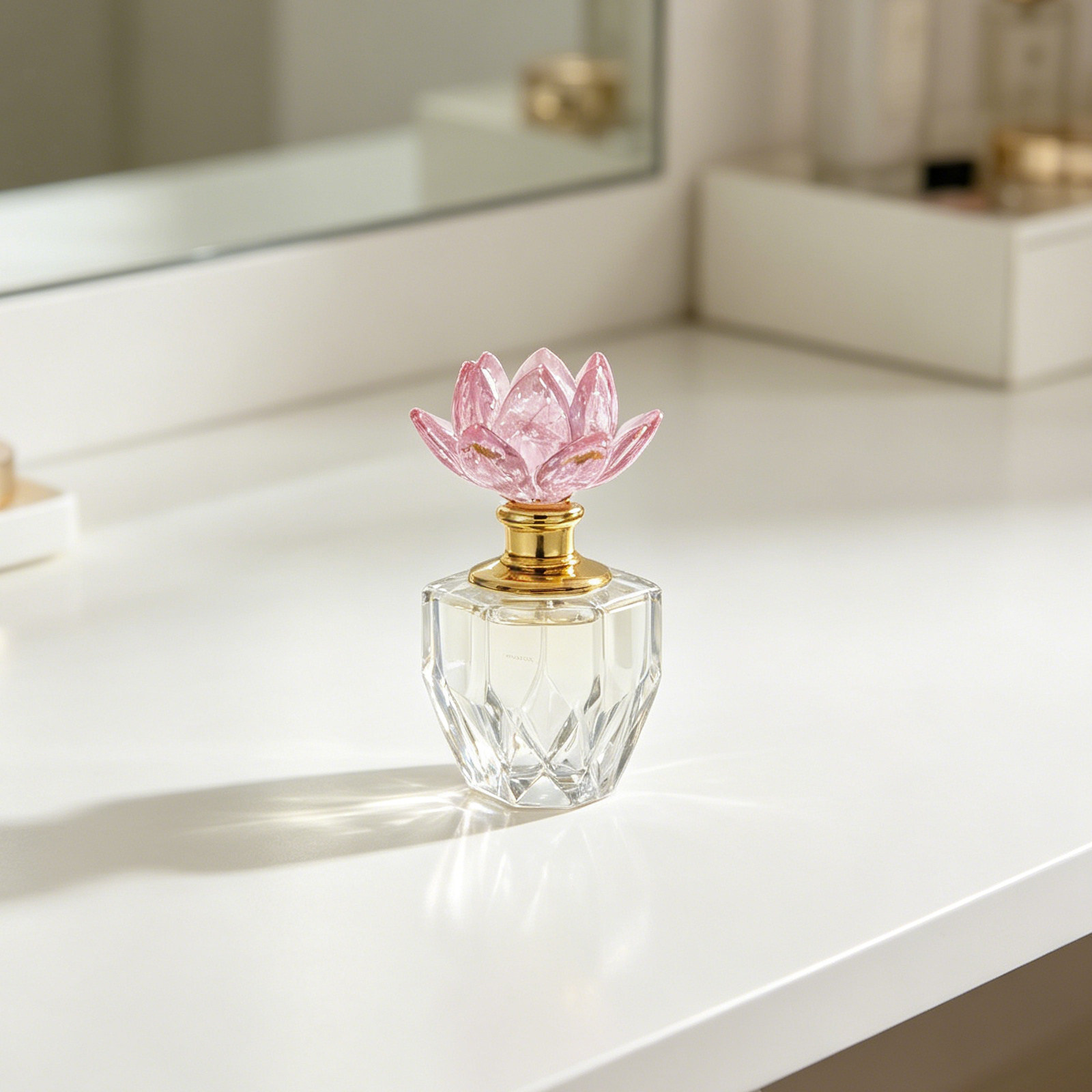 Perfume Fragrance Refill - Crystal Perfume Bottle Elegant Lotus Flower