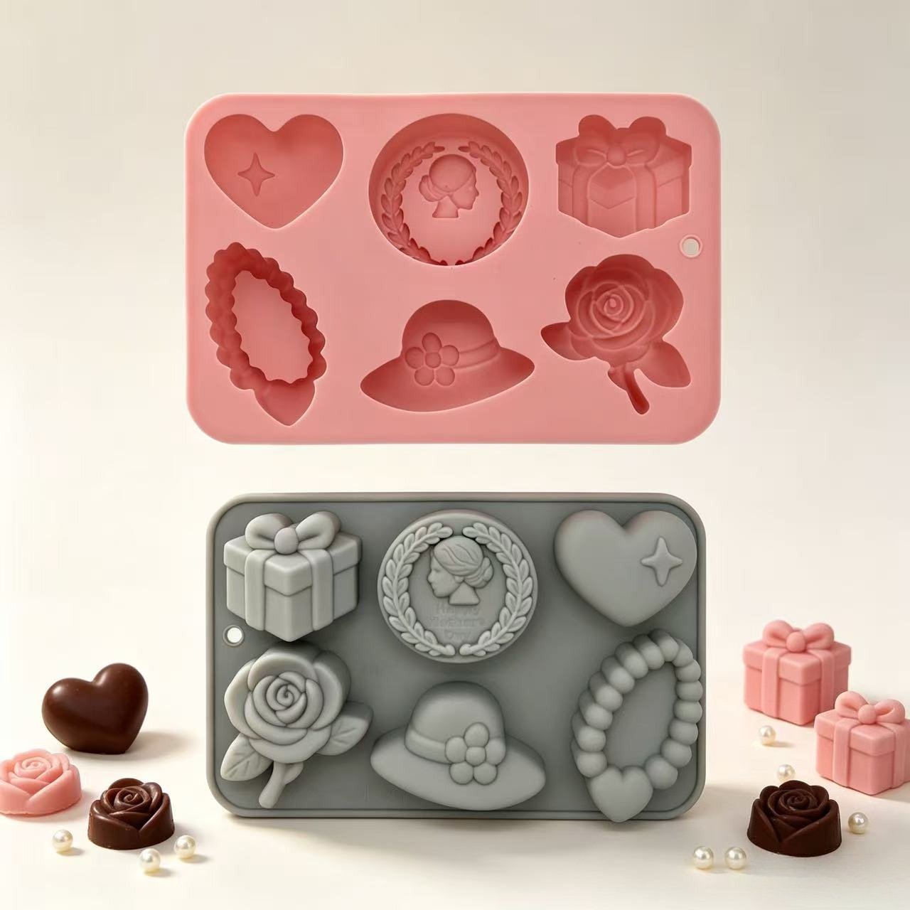 Perfume Fragrance Stick - 6 Cavity Women Rose Hat Heart