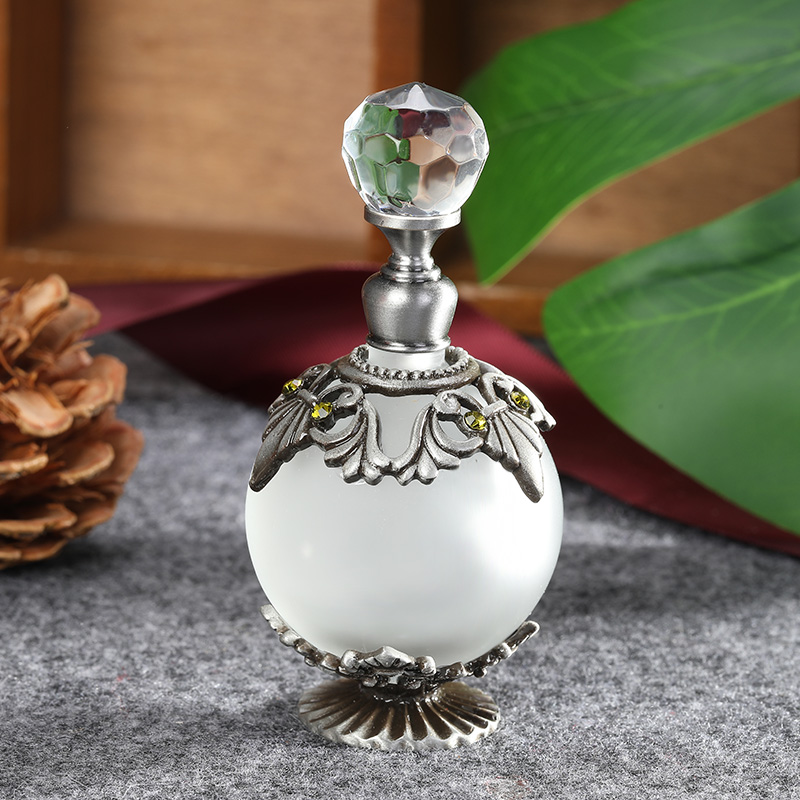 Antique Silver Metal Glass Per - Perfume Fragrance Holder recension och pris
