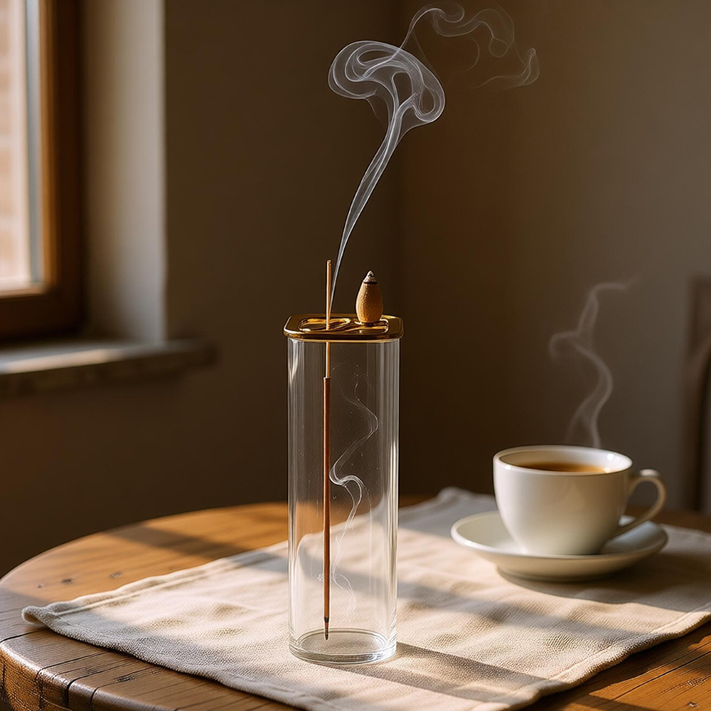 Metal Glass Dual Incense Burne - Perfume Fragrance Stick recension och pris