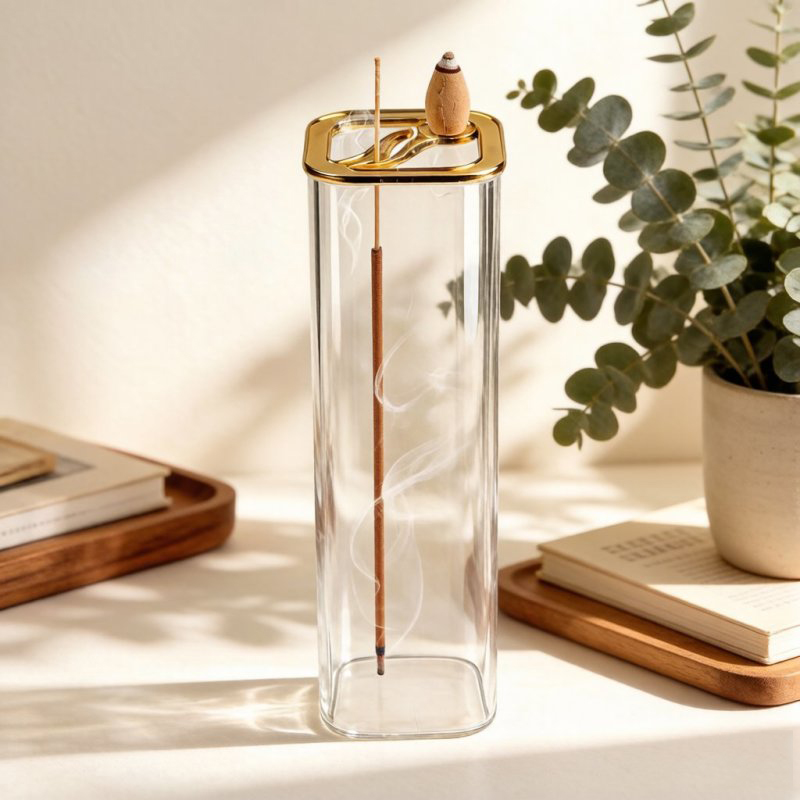 Metal Glass Dual Incense Burne - Perfume Fragrance Stick recension och pris