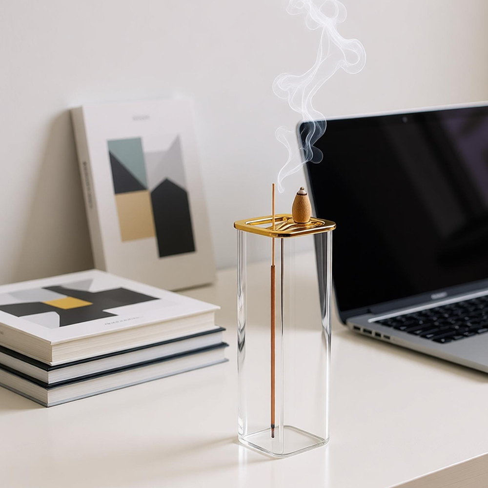 Metal Glass Dual Incense Burne - Perfume Fragrance Stick recension och pris